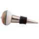 Pea Green Striped Ceramic Wine Stopper
